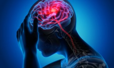 An illustration of a man holding his head