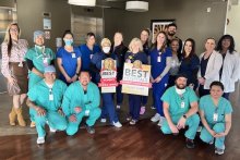 TVH staff holding the 2024 Women's Choice Award for Best Hospitals for Heart Care