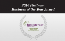 Temecula Valley Hospital gana el premio Platinum Business of the Year 2016