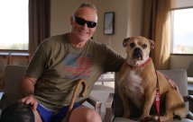 Patient and Veteran Kipp Petry, with service dog Maggie