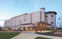 Exterior of Temecula Valley Hospital in the evening