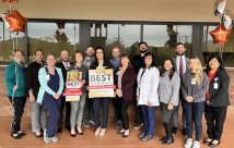 Staff at Temecula Valley Hospital receiving the best hospitals for patient safety award